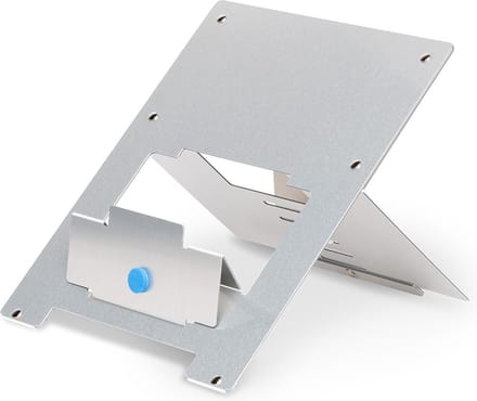 R-Go Riser Flexible laptop stand, adjustable folding laptop riser, Hylite aluminium, compatible with laptops 10- 22 inches, silver