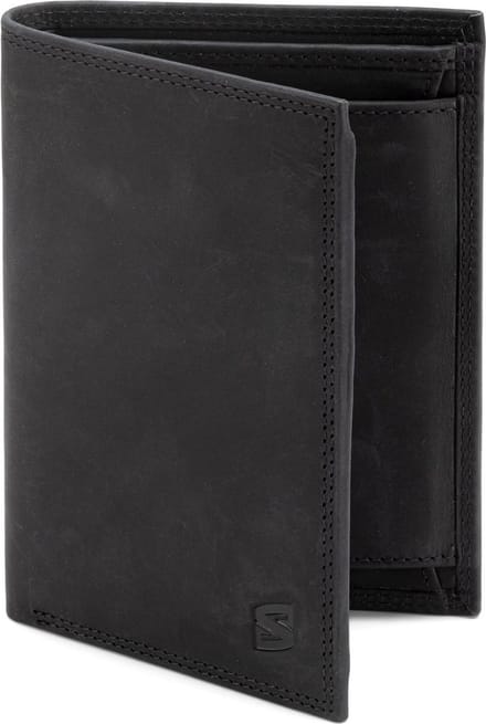SERASAR Lederen Herenportemonnee [Vintage] - Zwart - Met RFID-Bescherming
