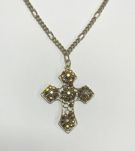 Ketting Kruis - Cross - Goudkleurig - Zirkonia - 90 Centimeter - Damesdingetjes