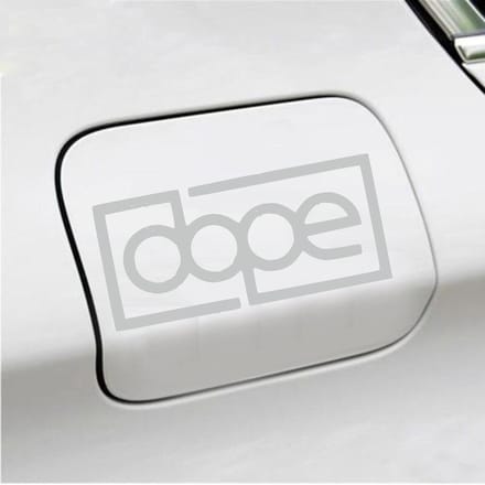 Bumpersticker - Dope - 6,8 X 14,8 - Licht Grijs