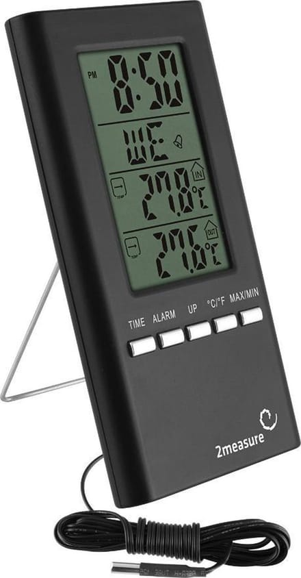 Klokthermometer - zwart