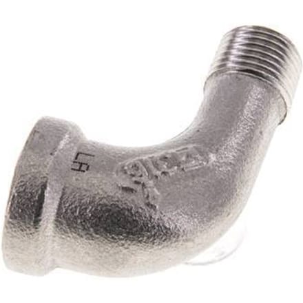 1/8'' NPT x 1/8'' NPT F/M RVS L-Fitting 90graden 16 Bar [2 Stuks]