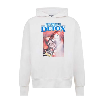 Diesel Unisex Graphic Print Regular Hoodie voor volwassenen (Wit)