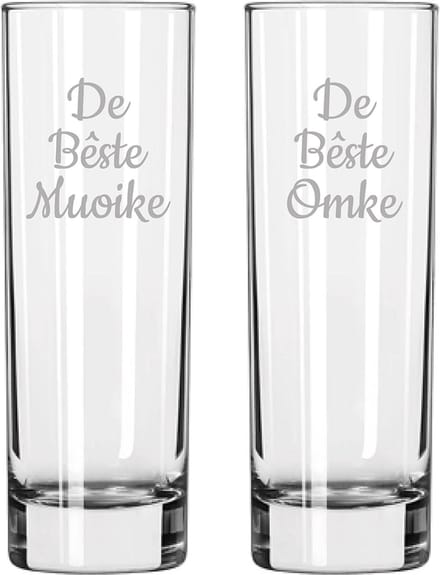 Gegraveerde longdrinkglas 22cl De Bêste Muoike-De Bêste Omke