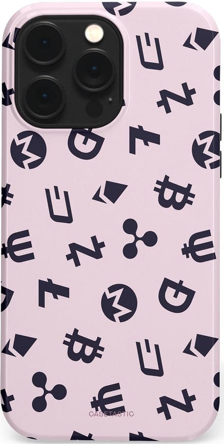 Casetastic hoesje geschikt voor Apple iPhone 14 Pro Max - MagSafe - Dubbellaagse bescherming - Crypto flow - Fashion Case - Lichtgrijs Donkergrijs Wit