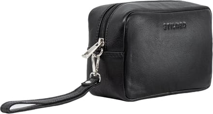 Leren Tas - Heuptas Heren - Reis Organiser - Echt Leer - 21 x 12 cm - Zwart