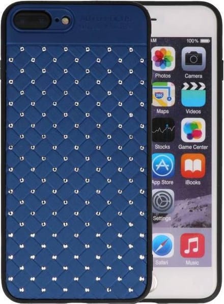 Witte Chique Hard Cases - Hoesje Geschikt voor iPhone 8 - 7 Plus Blauw