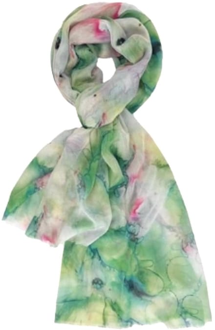 Dunne Sjaal - Print - (21245#) - Groen