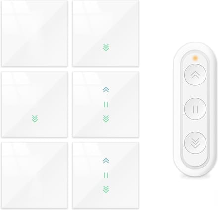 Gordijn Schakelaar - Rolluik Bediening - Slim Huis - App Bediening - 86mm x 86mm - Wit