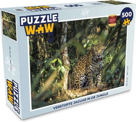 Puzzel Verstopte jaguar in de jungle - Legpuzzel - Puzzel 500 stukjes