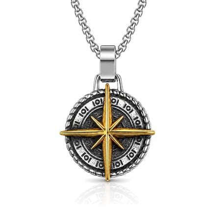 Heren ketting Edelstaal Kompas Amulet