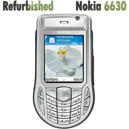 Téléphone Mobile Nokia 6630 Original Reconditionné 2,1' pouces GSM 3G Débloqué Avec 1 SIM Simple set argenté