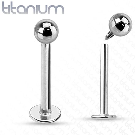 Piercing titanium basis intern schroefdraad 1.2x6x3 - zilver - LMPiercings