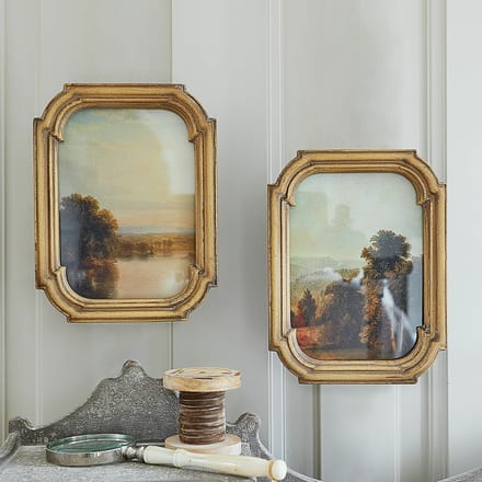LOBERON Schilderij set van 2 Fleuroix antiekgoudkleurig