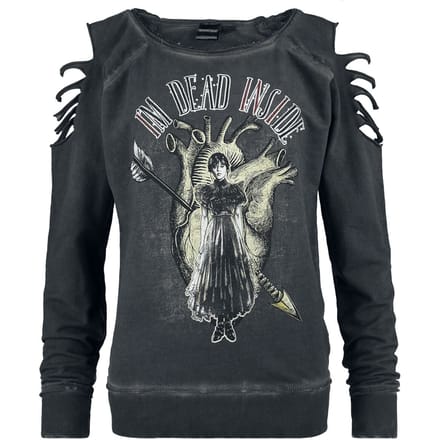 Wednesday - Gothic Sweatshirts - I'm dead inside - L tot XL - voor Vrouwen - donkergrijs