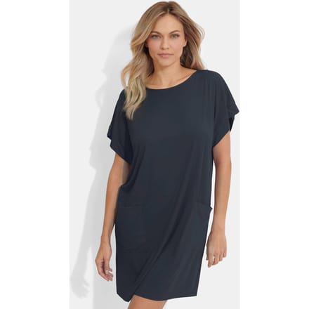 Casual strandjurk van glad, functioneel materiaal - zwart - Gr. S van Goldner Fashion