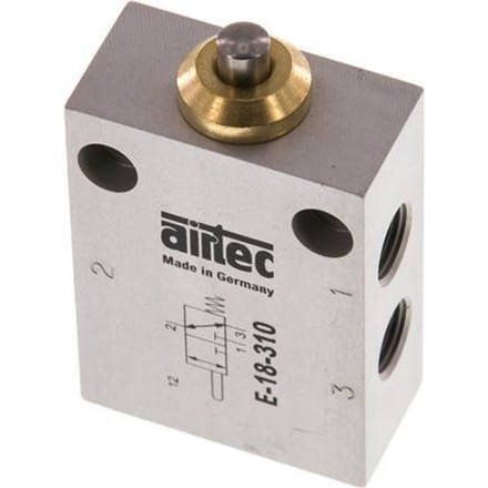 3/2 G1/8'' Universeel Nokbediend Ventiel 0-12bar/0-168psi Airtec