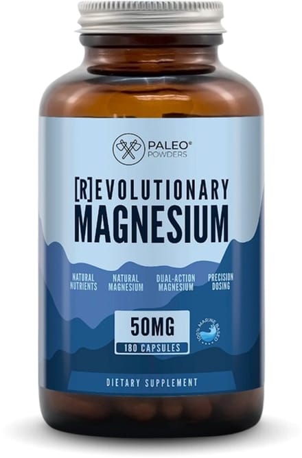Paleo Powders – Magnesium – Natuurlijk Geformuleerd – Dode Zee & Zeesla – 180 Capsules