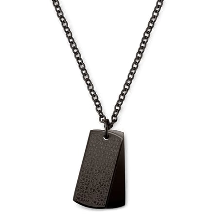 Gunmetalkleurige Dogtagketting met Statement