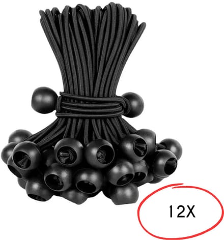 S4D® - Spanelastiek - Spanrubbers - Tentspanners Met Bal - Spanner Elastiek Met Bal - Set van 12 STUKS ! - Multifunctioneel