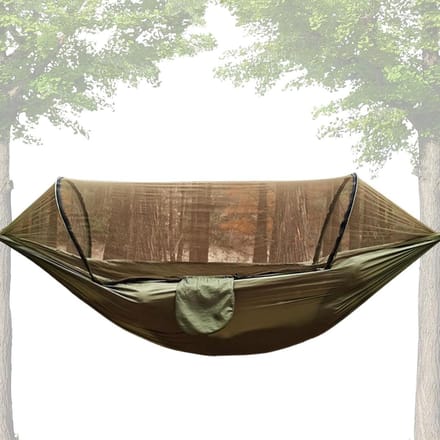 Campinghangmat - Draagbare schuilplaats - Buiten ontspannen - Met muggennet - 27 x 15 m - Leger groen
