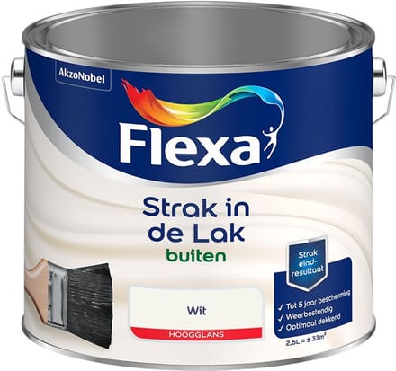 Flexa - Strak In De Lak Buitenlak Hoogglans - Wit - Mengverf - 2,5 L