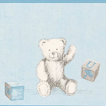 Casadeco Douce Nuit rand teddybeer grijs blauw