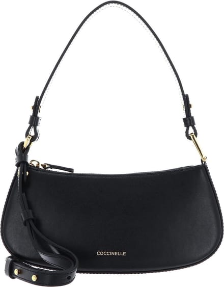 COCCINELLE Leren Handtas Schoudertas Merveille Calf Cocker Mini Bag Noir Zwart