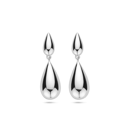 Zilver gerhodineerd oorhangers druppel 25 mm - 1340691