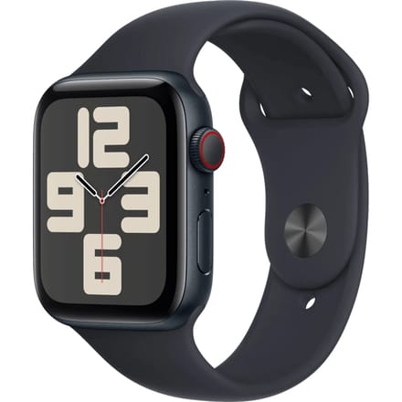 Apple Watch SE 2023 - GPS + Cellular - 44mm Midnight Aluminium Case with Midnight Sport Band - M/L