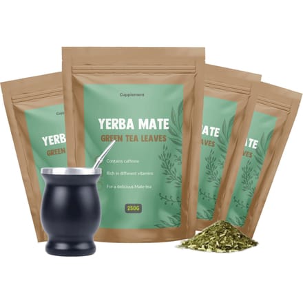 Cupplement Yerba Mate Thee Set Met Bombilla Combideal 4x 250 gram - Ongerookt – Maté