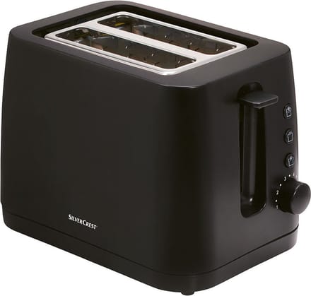 Silvercrest Broodrooster - Zwart - 870W - 6-instelbare bruiningsniveaus - Ontdooifunctie - Kruimellade