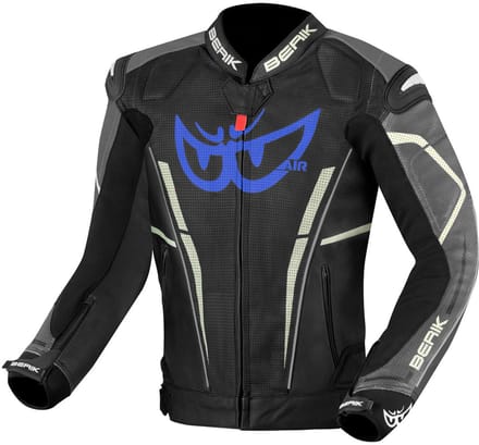Berik Street Pro Evo Zwart Grijs Leren Motorjas - Jas