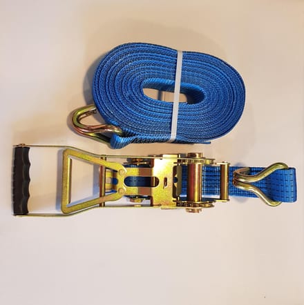 Spanband Sjorband met ratel en J-haken 50 mm, 8 meter; 5000 kg