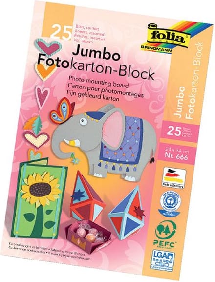Fotokarton Folia 2-zijdig 24x35cm 300gr 25 vel assorti | 5 stuks