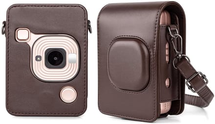 EtuiTab FujiFilm Instax MINI LiPlay - Cameratas - Bruin - Ecologisch Leer - Nekriem