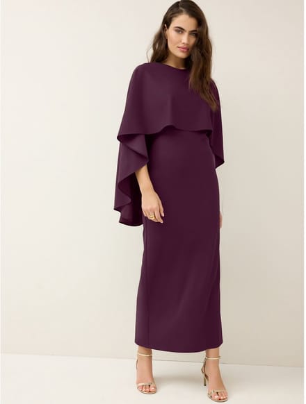 Next - Dames - Lange jurk met cape - Rood