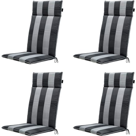 Madison - Tuinstoelkussen Hoge Rug Alice grey - Ca. 120x50 cm - Set van 4