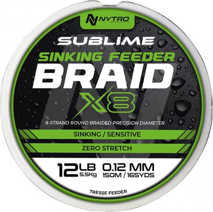 Nytro Sublime X8 Sinking Feeder Braid | 150m 0.12mm