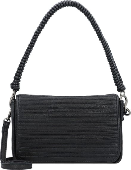 FREDsBRUDER Leren Schoudertas Enna Flap Crossbag Black Zwart
