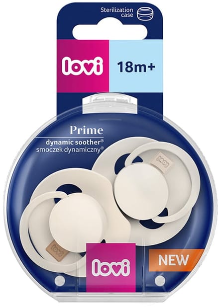 LOVI Prime - Fopspeen - Siliconen - Dynamisch - Coconut/Ivory - Vanaf 18 maanden