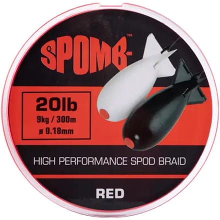 Spomb Braid - Red - Gevlochten Lijn - 9kg - 20lb - 0.18mm - 300m - Rood