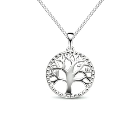 Montebello Ketting Levensboom - 925 Zilver Gerhodineerd - ∅16mm - 45cm