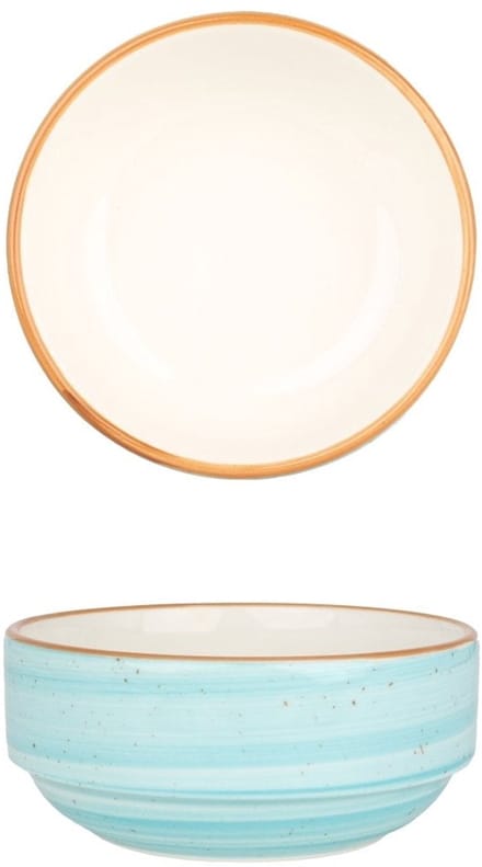 Bonna Serveerschaal - Aqua - Porselein - 12 cm (350cc) - set van 2