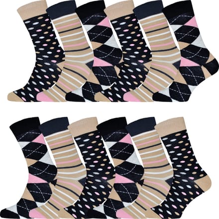 GIANVAGLIA® 12 Pack - Dames Sokken - 12 Paar - Mix Kleur - Maat 39-42 - Sokken Dames