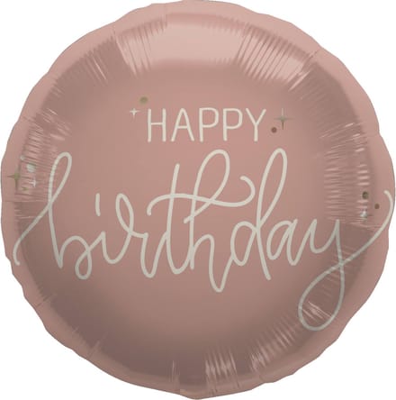 Folieballon - Happy Birthday - Crème Rose - 45 cm