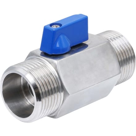 R 1/8'' buitendraad 2-weg Mini kogelkraan Van RVS 69 bar PTFE - TamesonPRO 1113-018-M