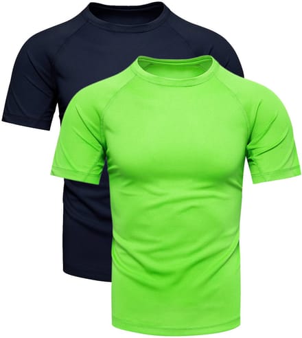 Recea Sportshirt - Granat + Seledyn - XL - Recycled Polyester - Raglan Mouwen