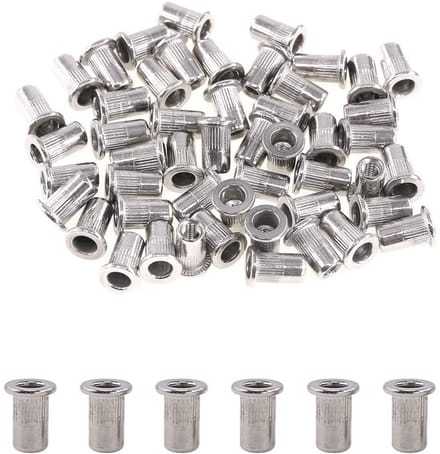 50 Stuks M3 RVS Platte Kop Draad Rivet Insert Moeren Set voor Bevestiging en Montage