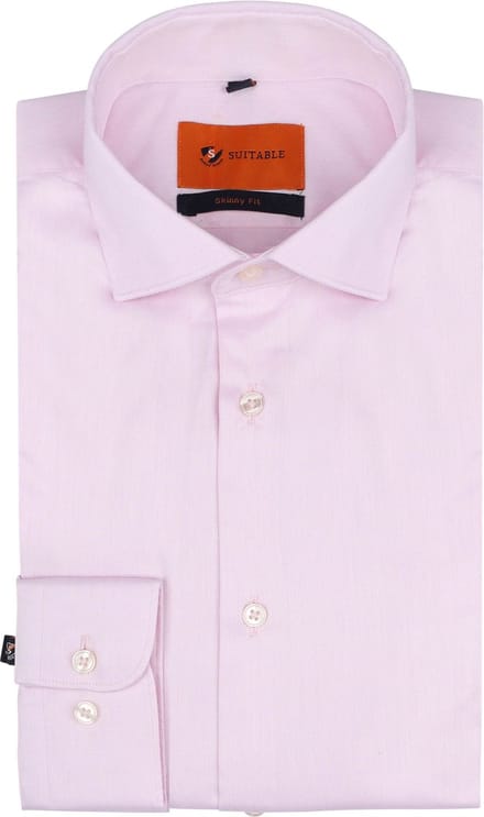 Suitable Overhemd Roze Skinny Fit - Maat 37 - Heren - Overhemden Formeel